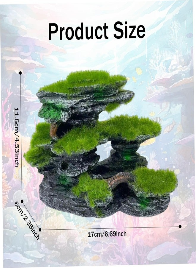 زينة حوض السمك من KDAMGOQE، حجر منظر لحوض السمك، مخبأ مغطى بالطحالب لحوض السمك (6.7 × 2.4 × 4.5)، زينة راتنجية غاطسة كبيرة، إكسسوارات حوض سمك سهلة التركيب - Image 4